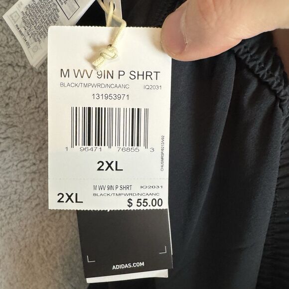 S Adidas Shorts Mens XXL Black NC State Wolfpack Woven 9"‎ Inseam Athletic NWT - Picture 5 of 7